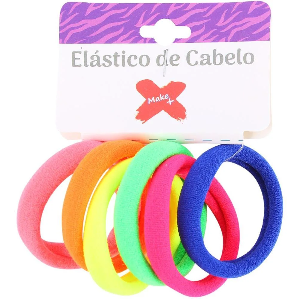 Acessorio Para Cabelo Elastico Colorido 3Cm Bl.c/6Un Make+ (Pct.c/12) - imagem 3