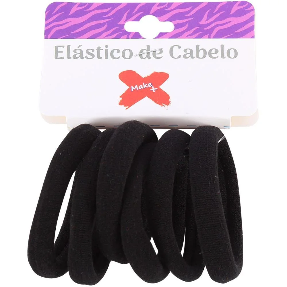 Acessorio Para Cabelo Elastico Preto 3Cm Bl.c/06Un Make+ (Pct.c/12) - imagem 3