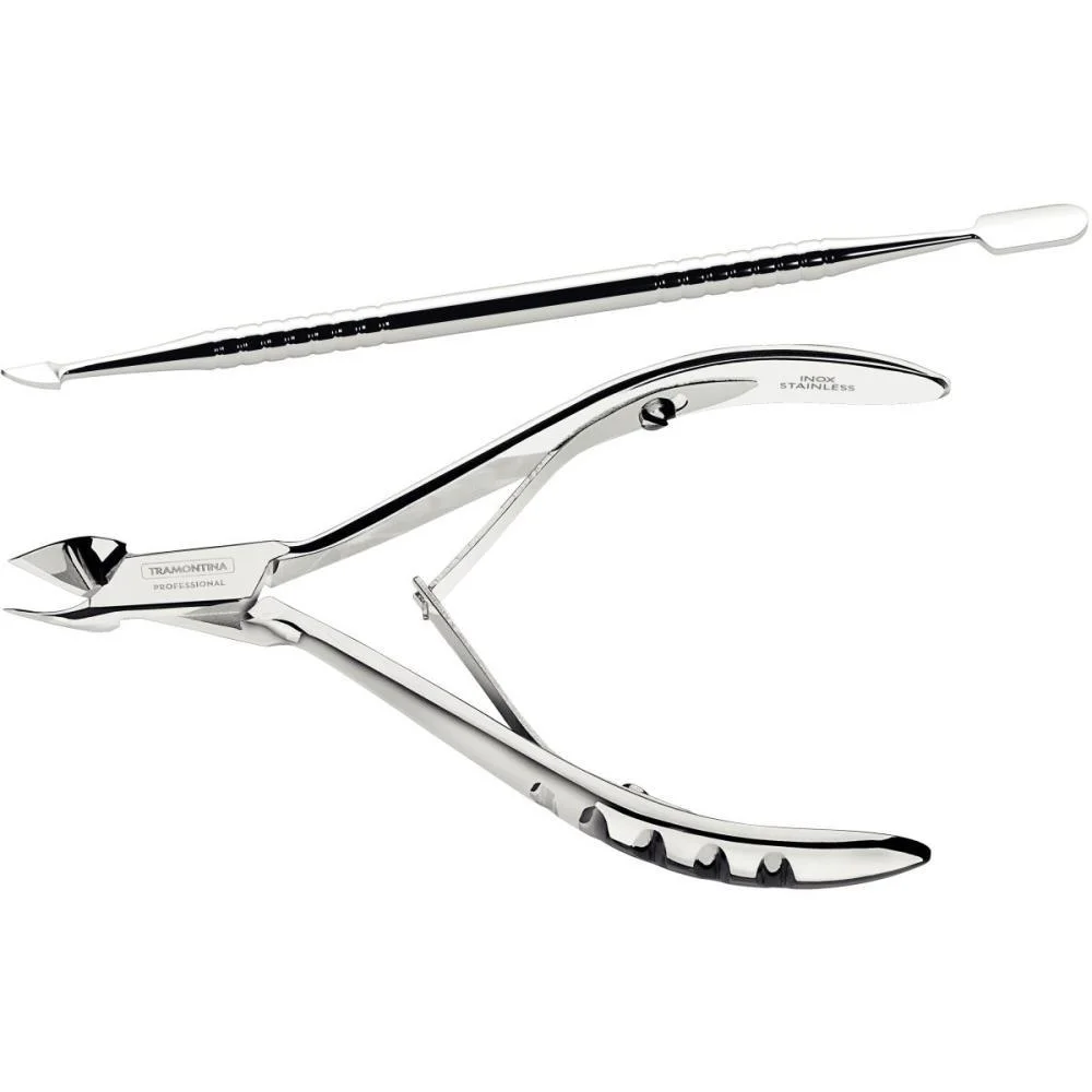 Alicate Higiene Pessoal Jogo P/Cuticulas Aco Inox 2Pcs Tramontina - imagem 2