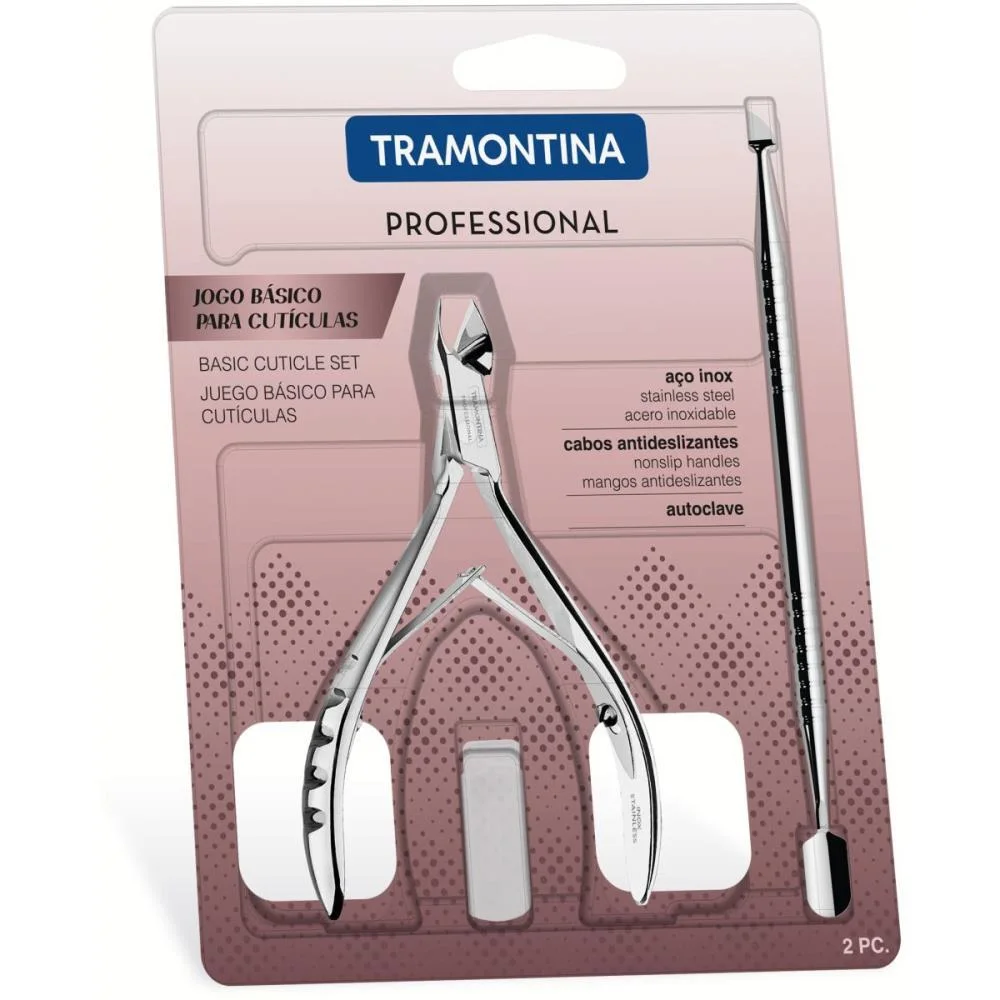 Alicate Higiene Pessoal Jogo P/Cuticulas Aco Inox 2Pcs Tramontina - imagem 3