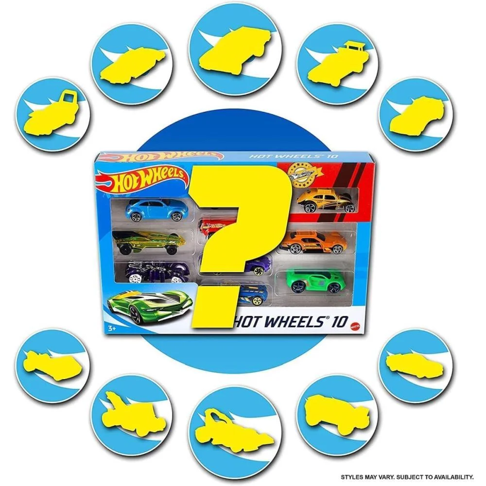 Hot Wheels Die-Cast Pack C/10 Carrinhos (S) Mattel - imagem 5