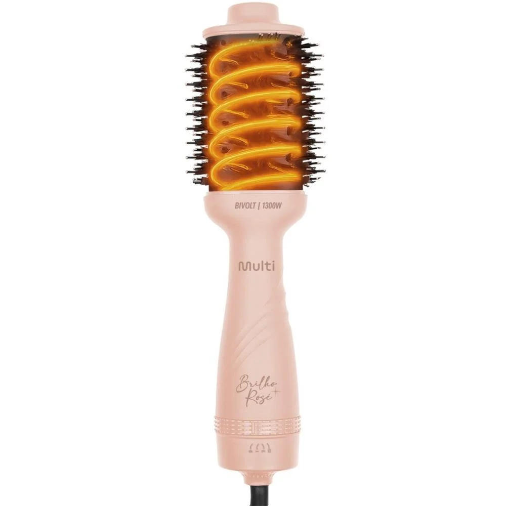 Escova De Cabelo Alisadora Secadora Brilho Rose 1300W Biv Multi - imagem 7