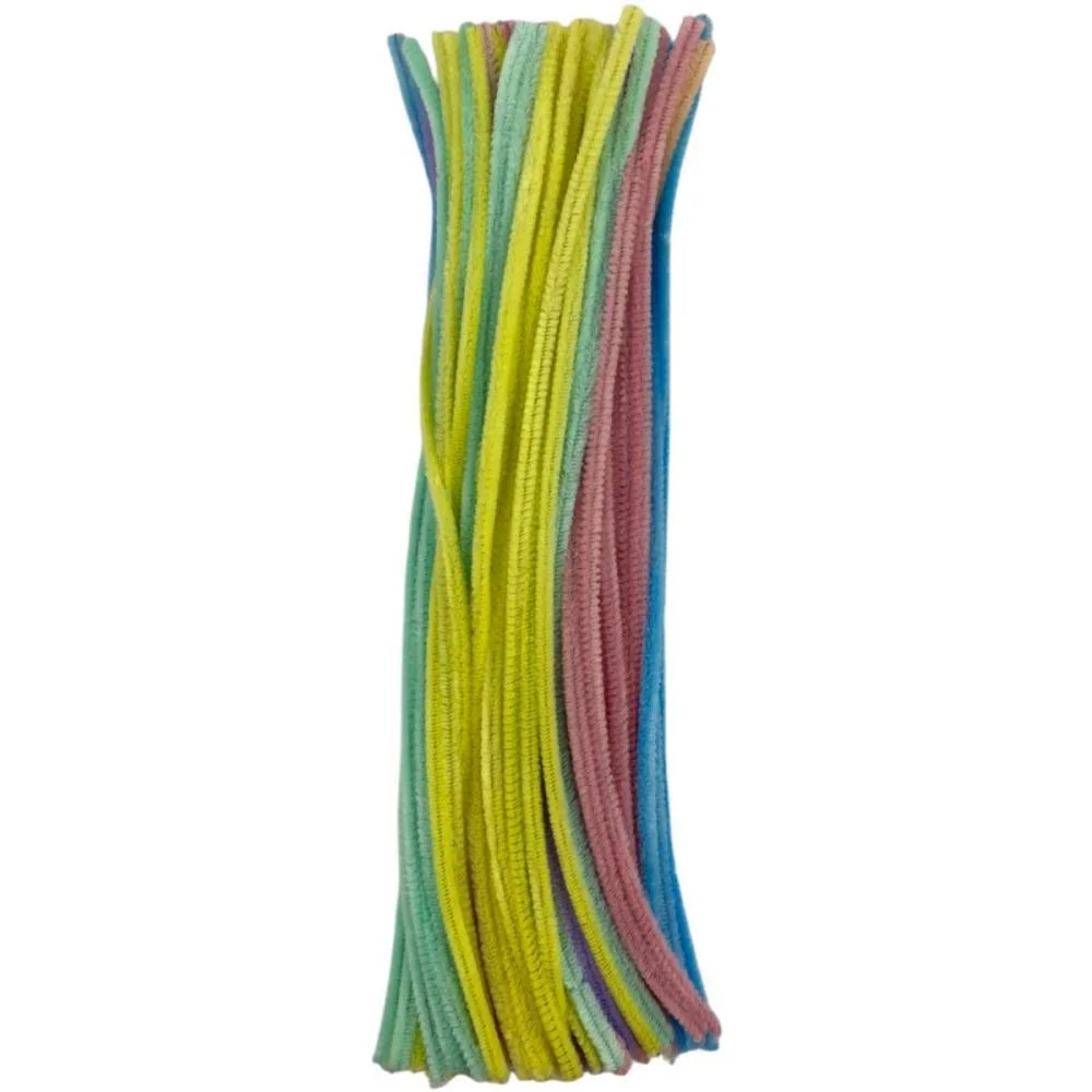 Acessorio Para Cabelo Haste De Chenille Tons Pastel Art Lille C/ 100 Unidades - imagem 2