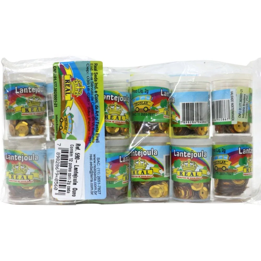 Lantejoula Metalizada Potes 2G. N.06 Ouro Real Seda (Pct.c/12) - imagem 2