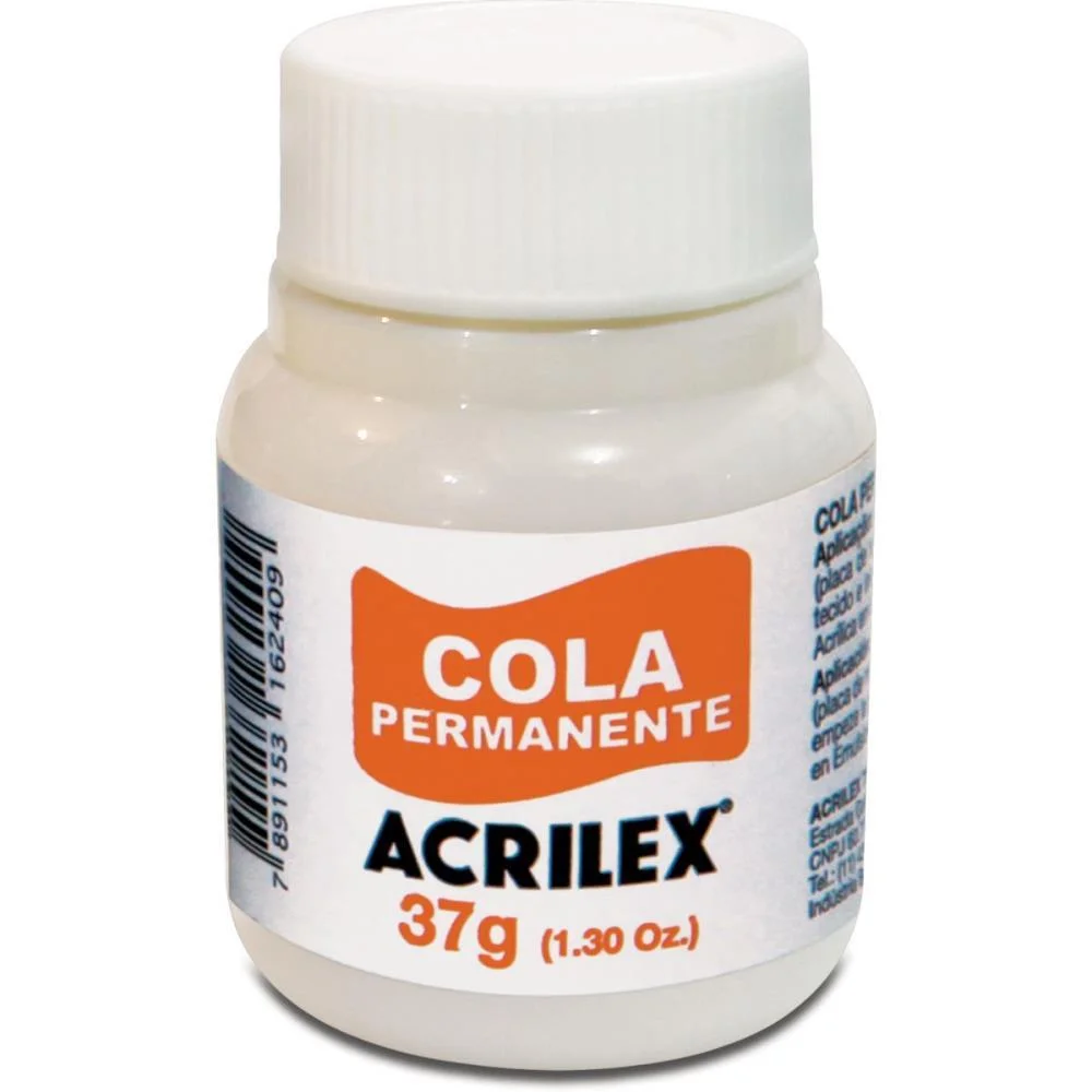 Cola Pano Permanente Tecido Pote 37G Acrilex (Cx.c/12) - imagem 2