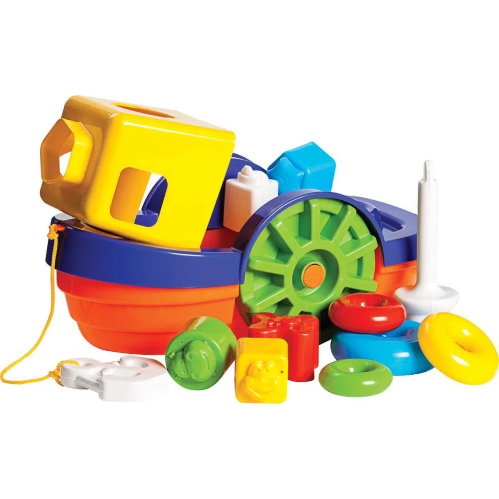 Brinquedo Educativo Barco Didatico C/Blocos E Anco Merco Toys - imagem 5