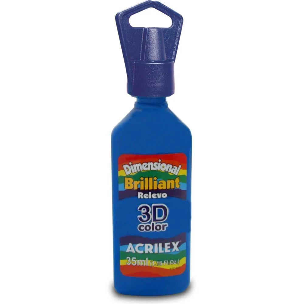 Tinta Relevo Dimensional Brilhante Azul Turquesa 35Ml Acrilex (Pct.c/06) - imagem 3