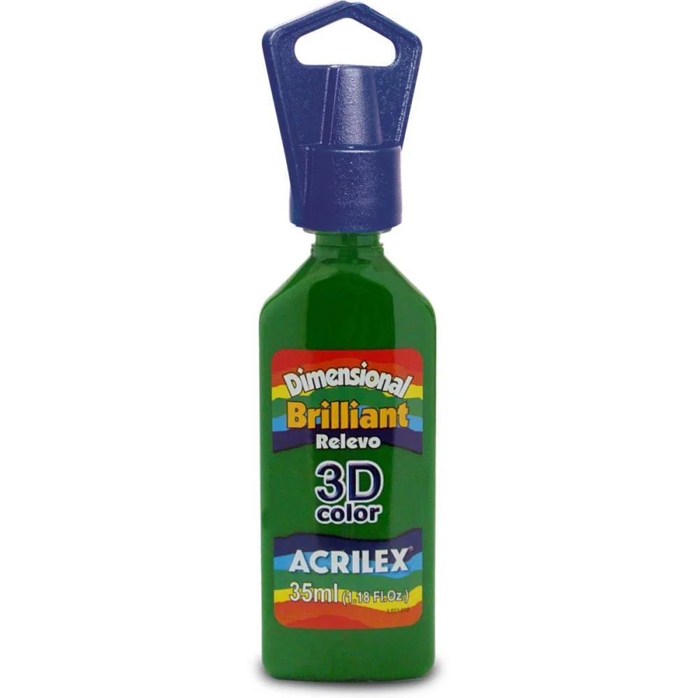 Tinta Relevo Dimensional Brilhante Verde Musgo 35Ml Acrilex (Pct.c/06) - imagem 2