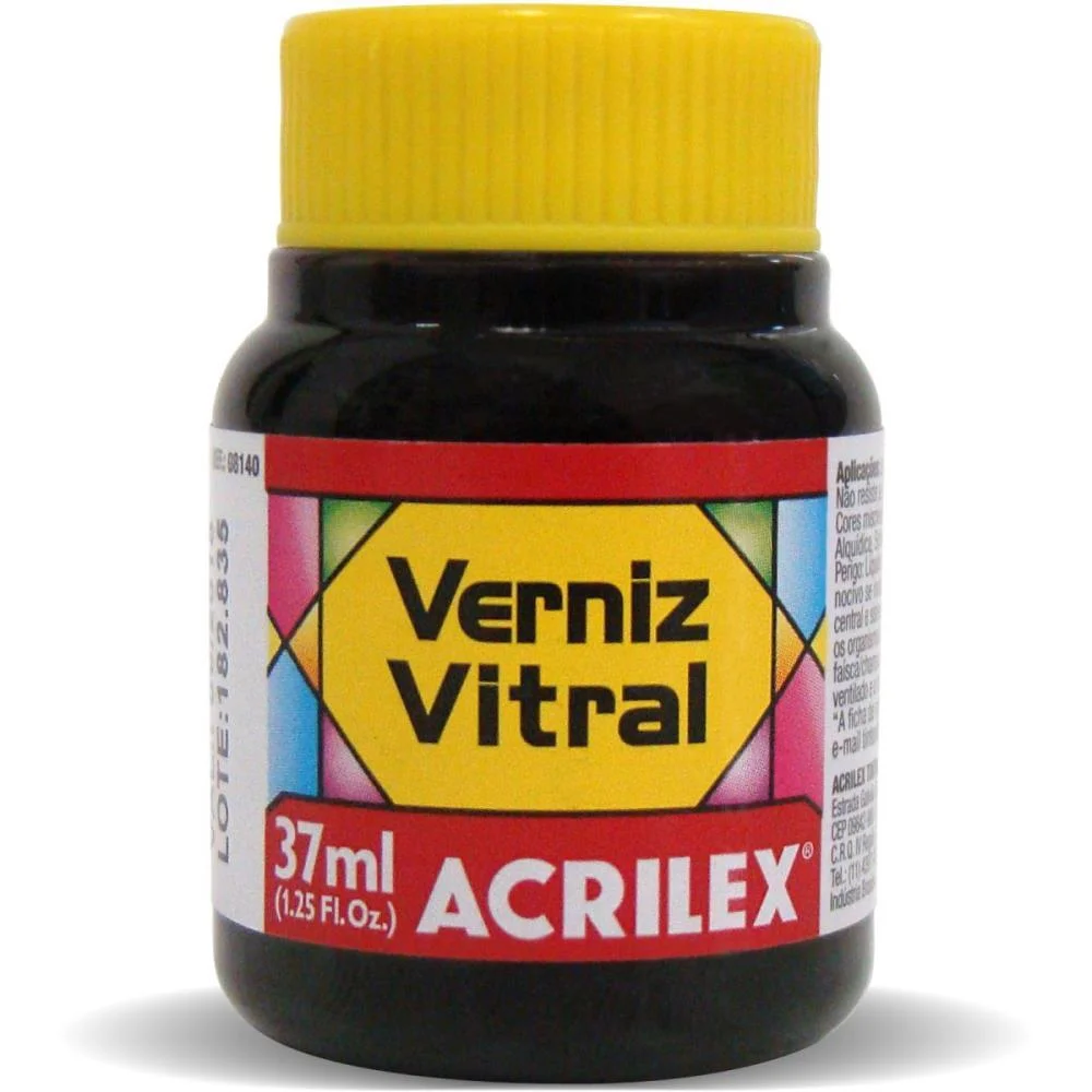 Verniz Vitral Vermelho Fogo 37Ml. Acrilex (Cx.c/06) - imagem 2
