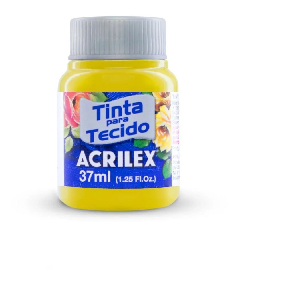 Tinta Para Tecido Fosca 37Ml Amarelo Limao Acrilex (Duzia) - imagem 3