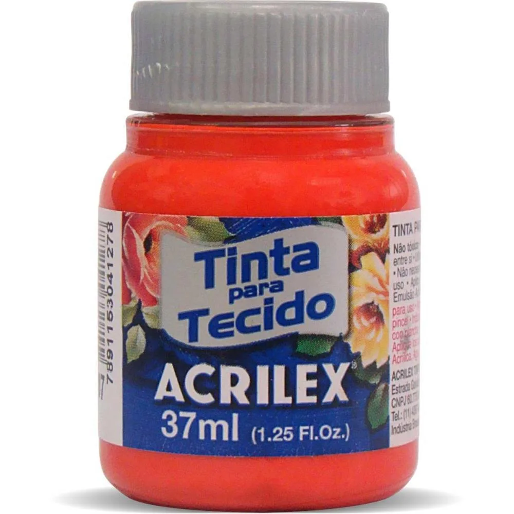 Tinta Para Tecido Fosca 37Ml Vermelho Fogo Acrilex (Duzia) - imagem 2