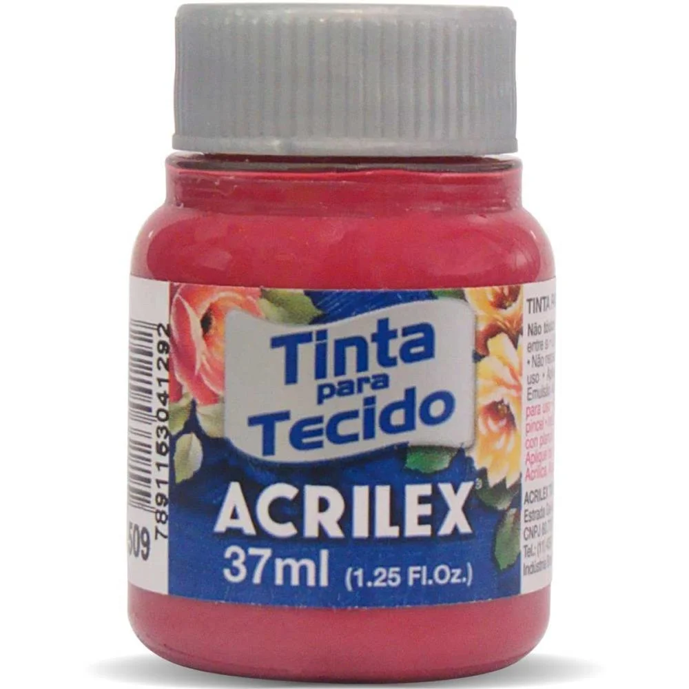Tinta Para Tecido Fosca 37Ml Vermelho Carmim Acrilex (Duzia) - imagem 2