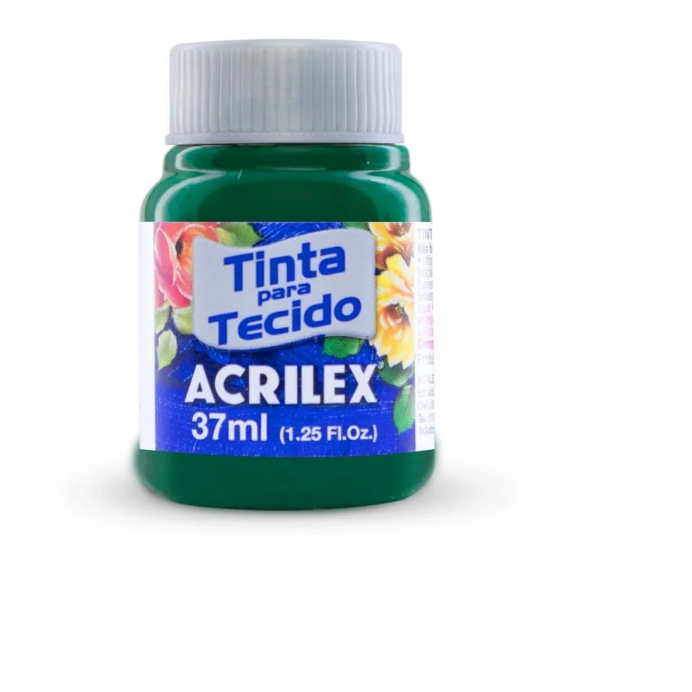 Tinta Para Tecido Fosca 37Ml Verde Bandeira Acrilex (Duzia) - imagem 3