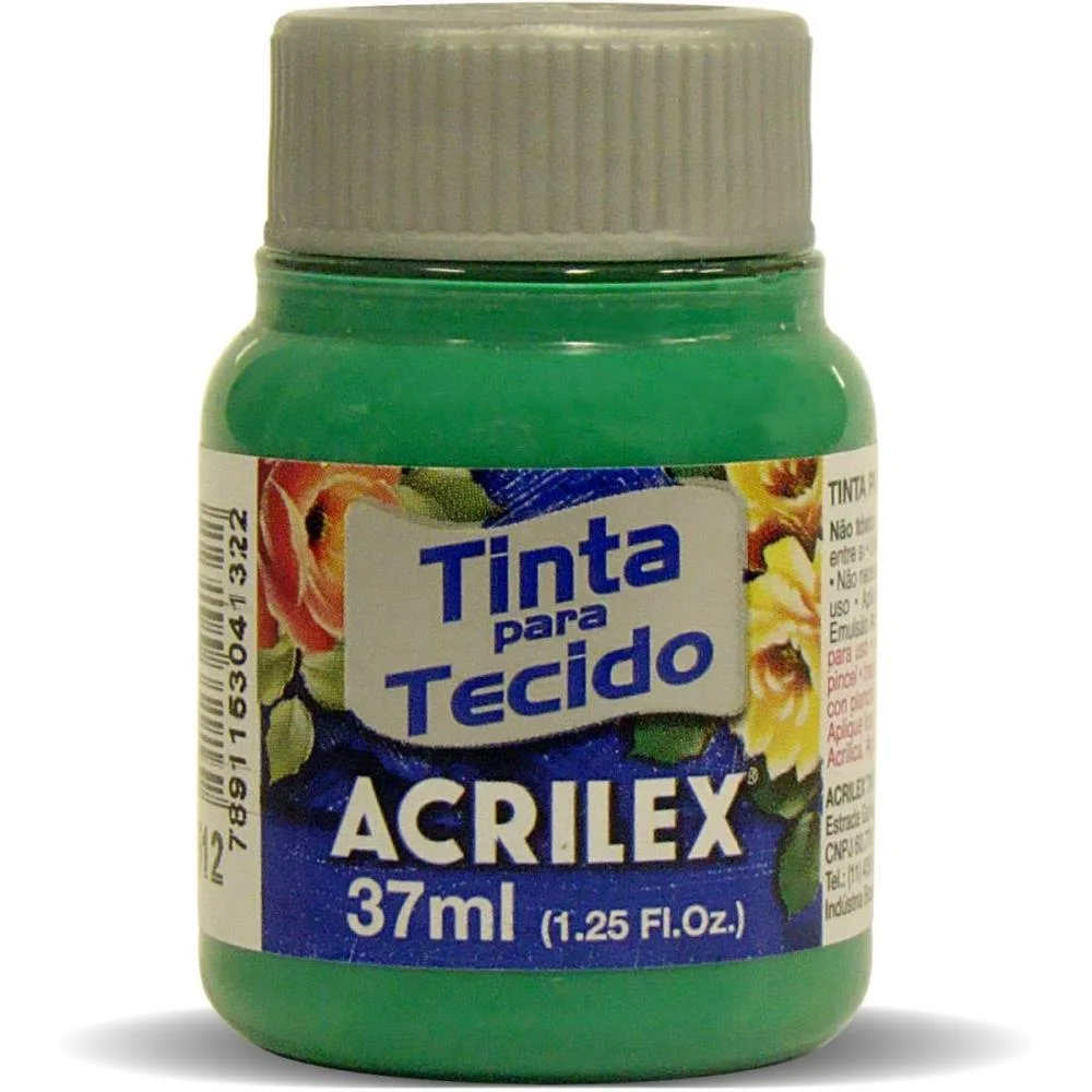 Tinta Para Tecido Fosca 37Ml Verde Veronese Acrilex (Duzia) - imagem 2