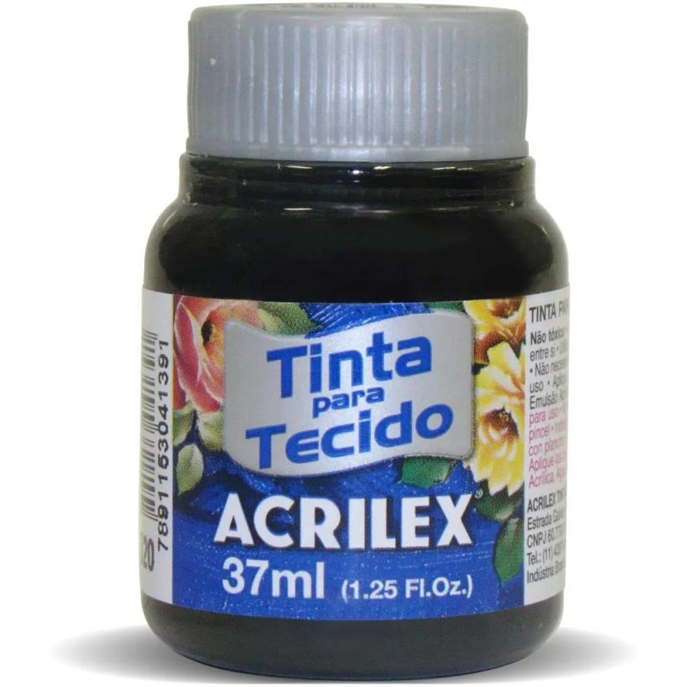 Tinta Para Tecido Fosca 37Ml Preto Acrilex (Duzia) - imagem 2