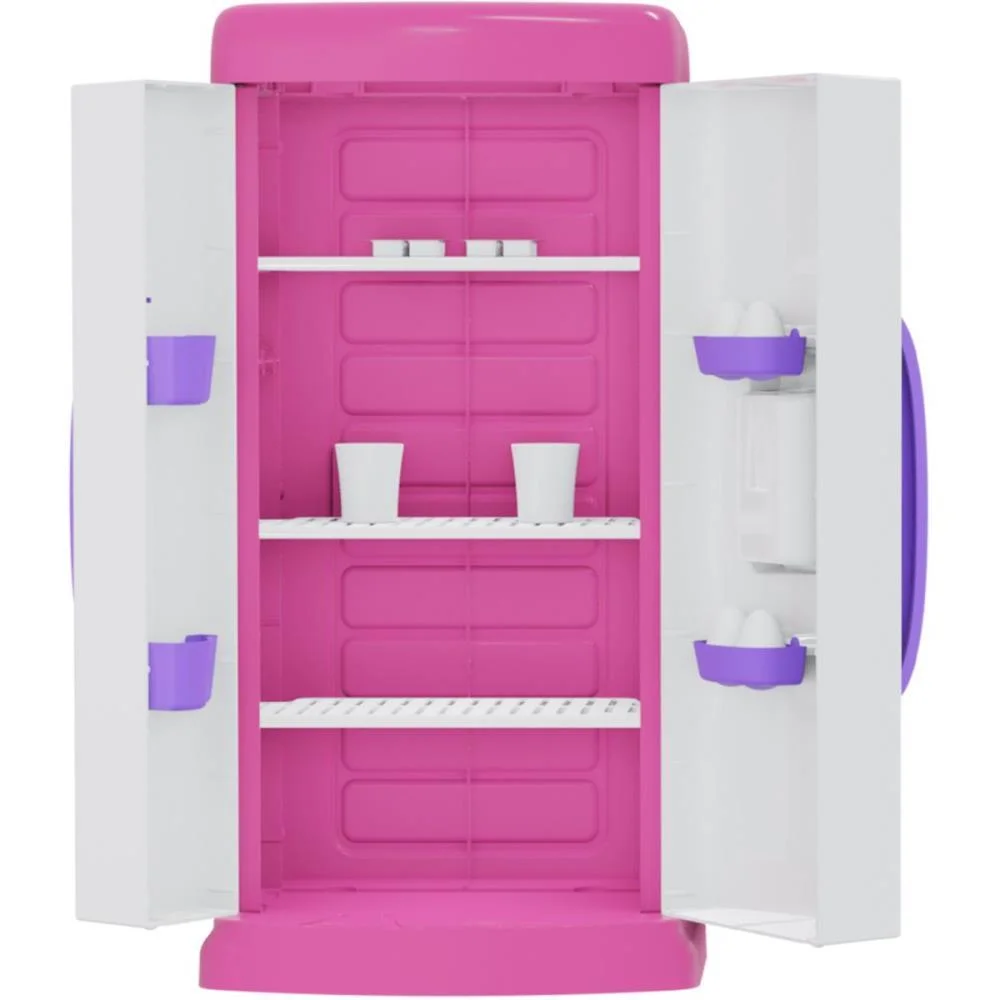 Brincando De Casinha Geladeira Faz De Conta Rosa Pais E Filhos - imagem 4
