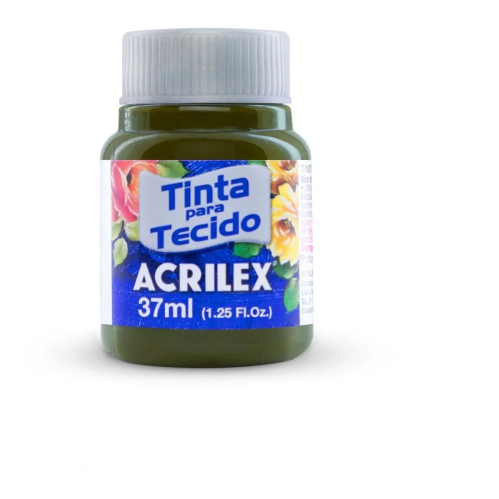 Tinta Para Tecido Fosca 37Ml Verde Oliva Acrilex (Duzia) - imagem 3