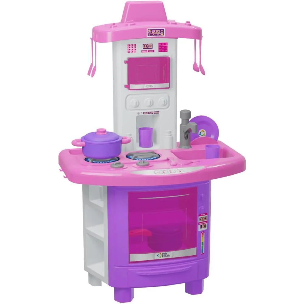Brincando De Casinha Cozinha Faz De Conta Rosa Pais E Filhos - imagem 2