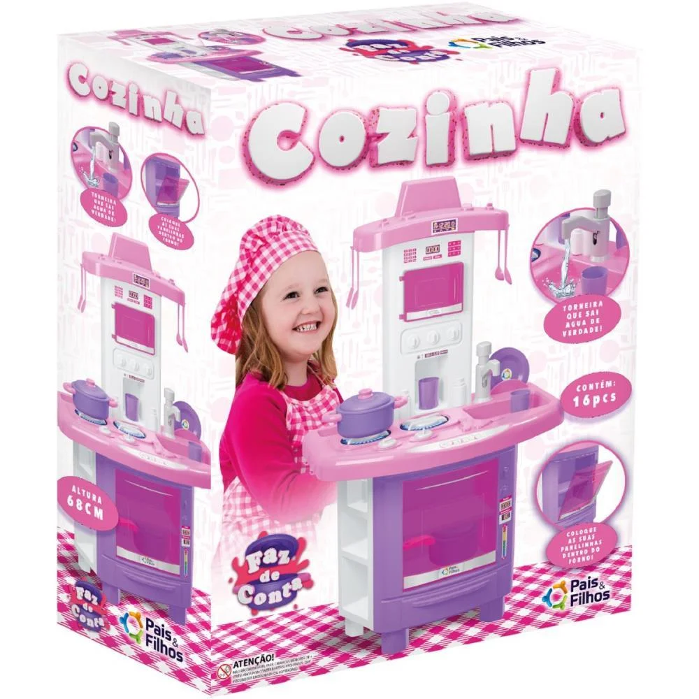 Brincando De Casinha Cozinha Faz De Conta Rosa Pais E Filhos - imagem 4