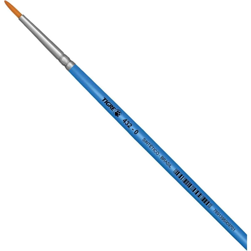 Pincel Artesanal Redondo 432 N.00 Azul Pinceis Tigre (Duzia) - imagem 3