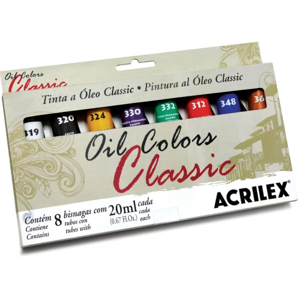 Tinta A Oleo Oil Classic 20Ml 8 Cores (S) Acrilex (Estojo) - imagem 3