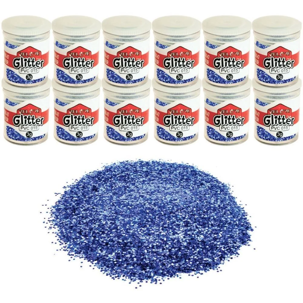 Glitter Pvc Azul Royal Pote 3G. Honey (Pct.c/12) - imagem 3