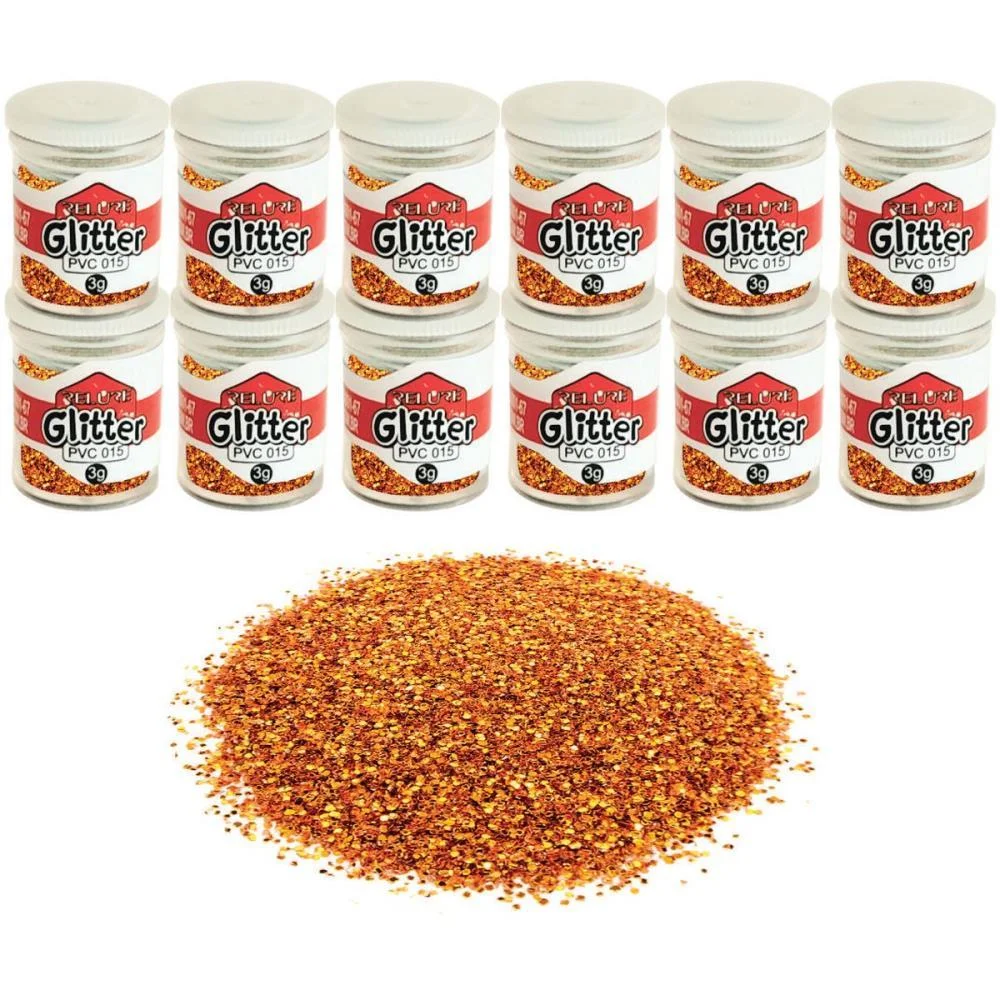 Glitter Pvc Laranja Potes 3G. Honey (Pct.c/12) - imagem 3