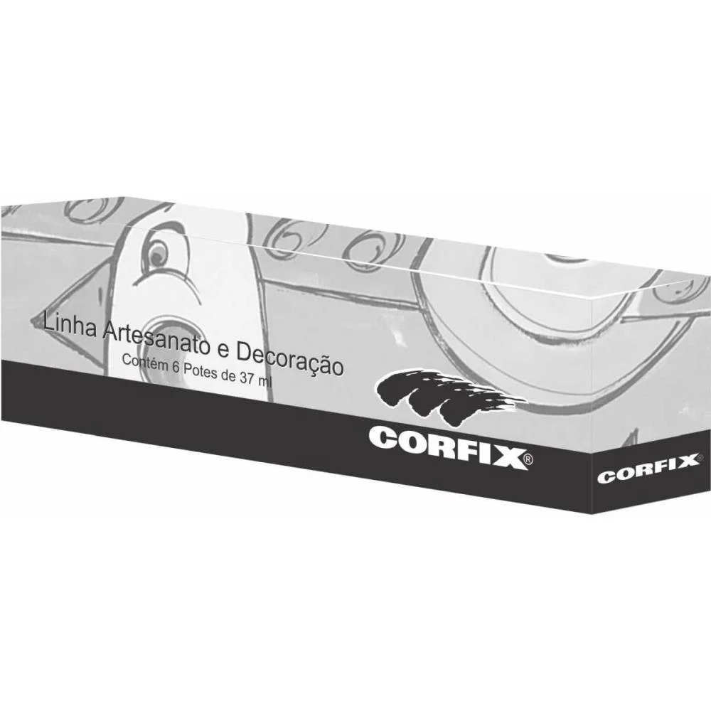 Tinta Acrilica Decorfix Fosca 37Ml  Azul Ultr Corfix (Cx.c/06) - imagem 2