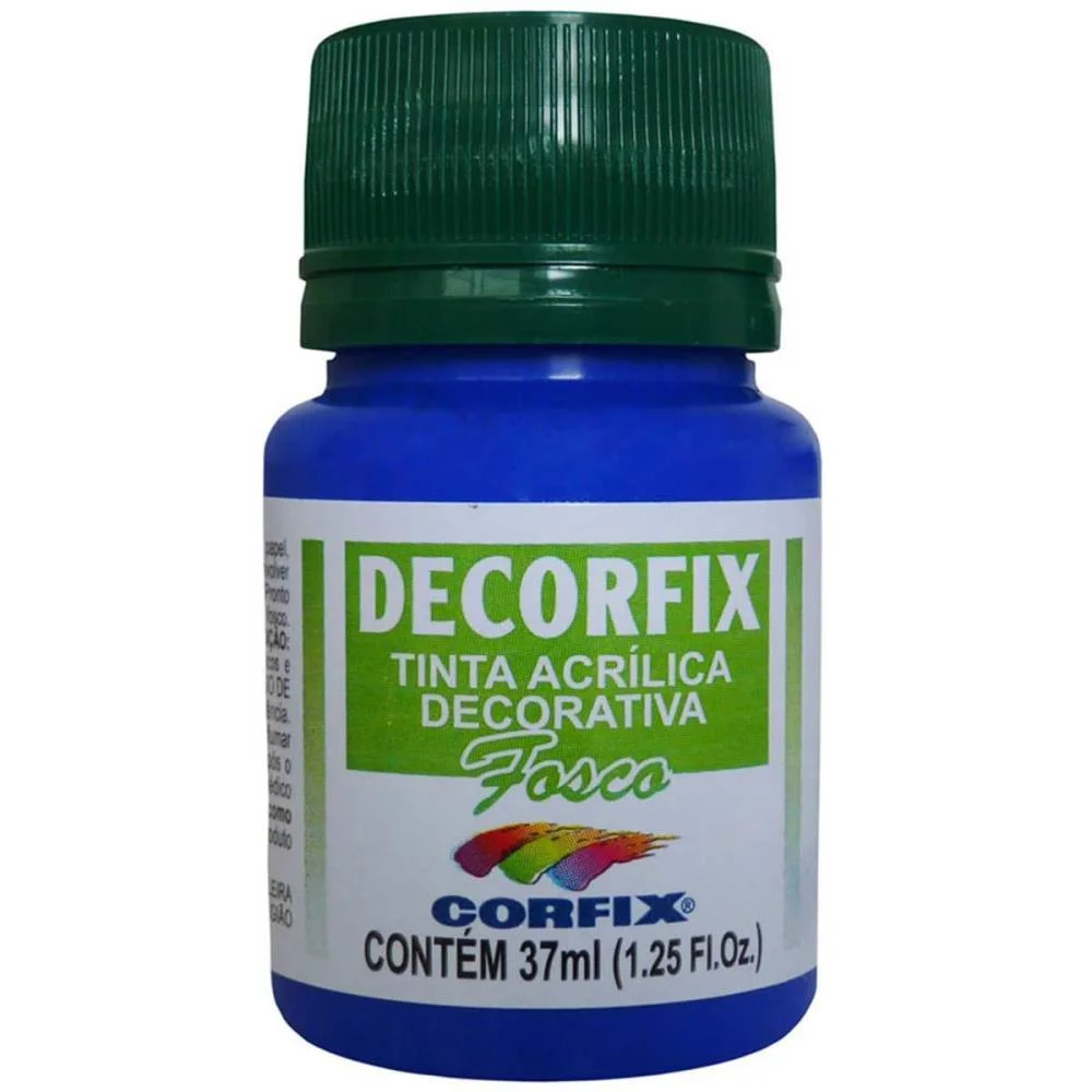 Tinta Acrilica Decorfix Fosca 37Ml  Azul Ultr Corfix (Cx.c/06) - imagem 3