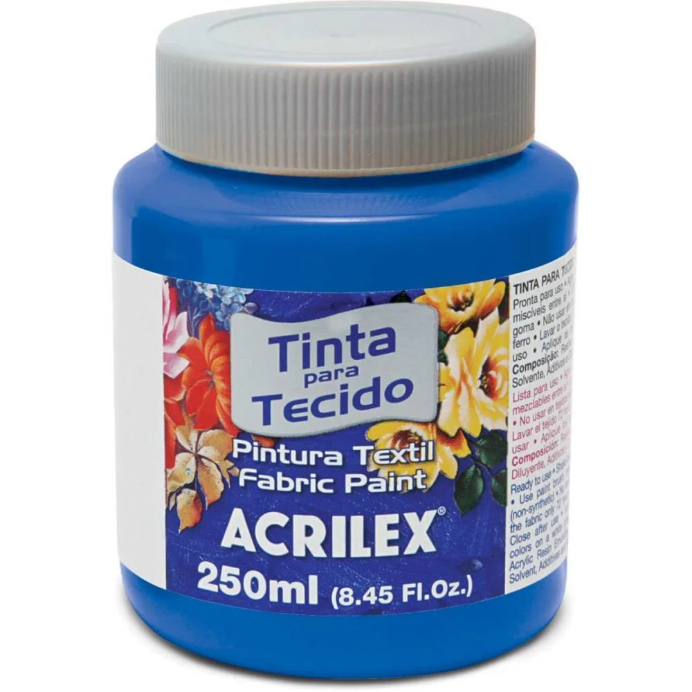 Tinta Para Tecido Fosca 250Ml Azul Turquesa Acrilex (Pct.c/03) - imagem 2
