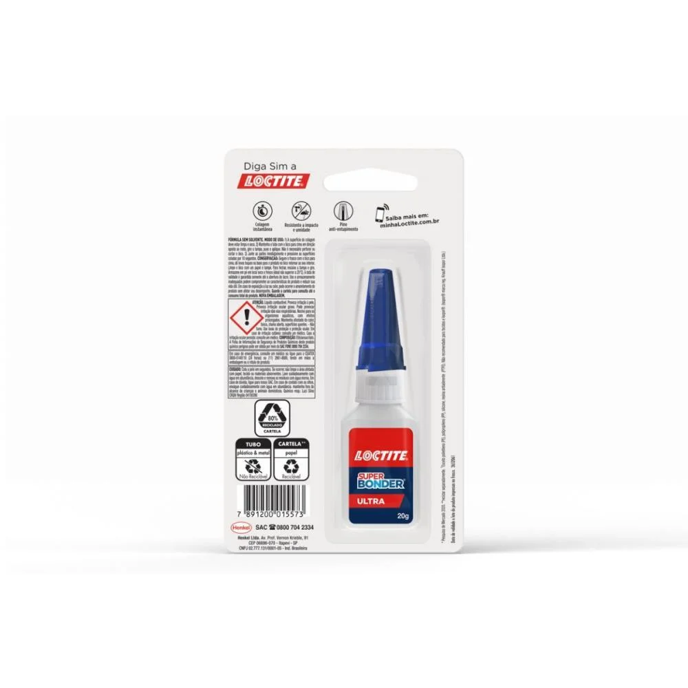 Cola Adesivo Instantâneo Super Bonder Ultra 20G Loctite Henkel - imagem 4