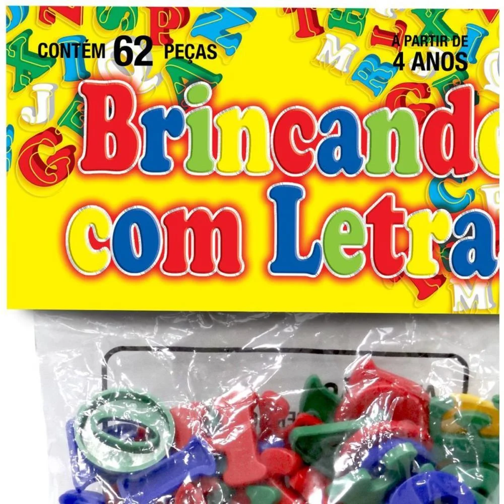 Brinquedo Pedagogico Brincando Com Letras 62 Pecas Pais E Filhos - imagem 8