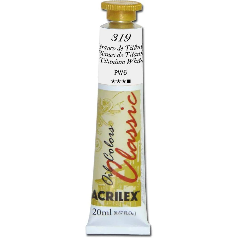 Tinta A Oleo Oil Colors 20Ml Branco Titanio Acrilex (Cx.c/06) - imagem 2