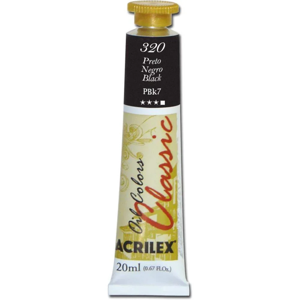 Tinta A Oleo Oil Colors 20Ml Preto Acrilex (Cx.c/06) - imagem 2