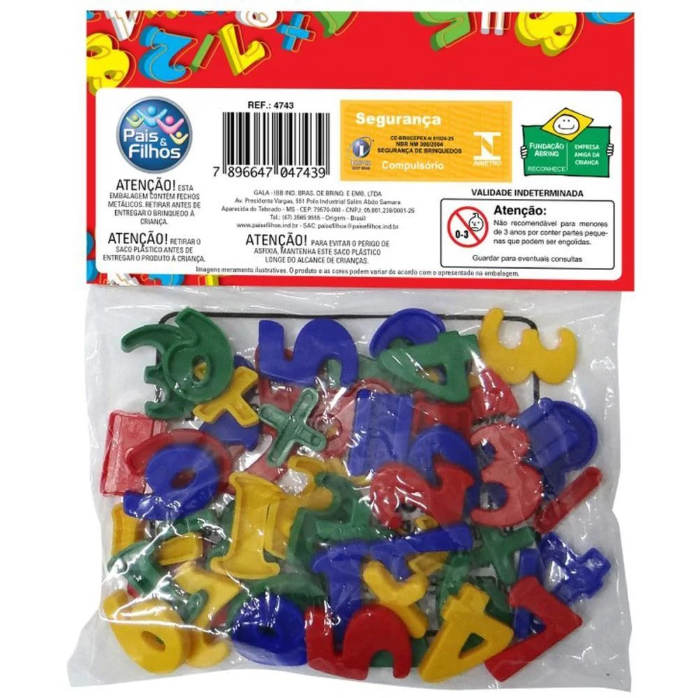 Brinquedo Pedagogico Brincando Com Numeros 56 Pcs Pais E Filhos - imagem 6