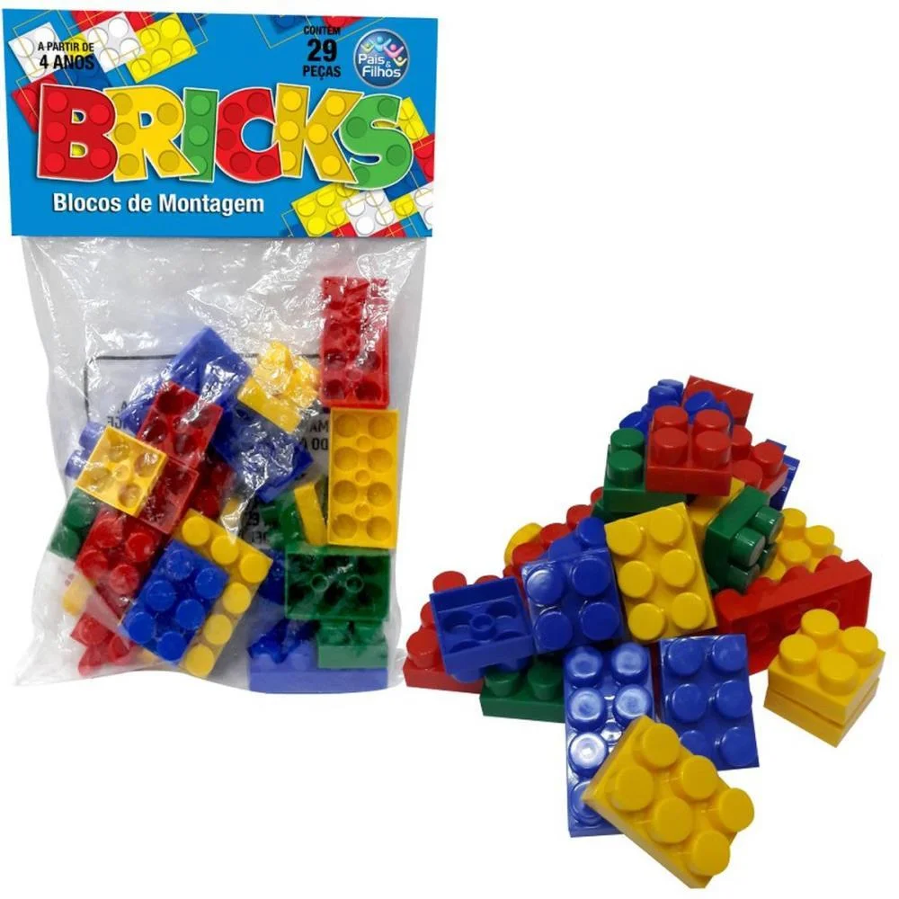 Brinquedo Para Montar Bricks Blocos De Montagem 29Pc Pais E Filhos - imagem 2