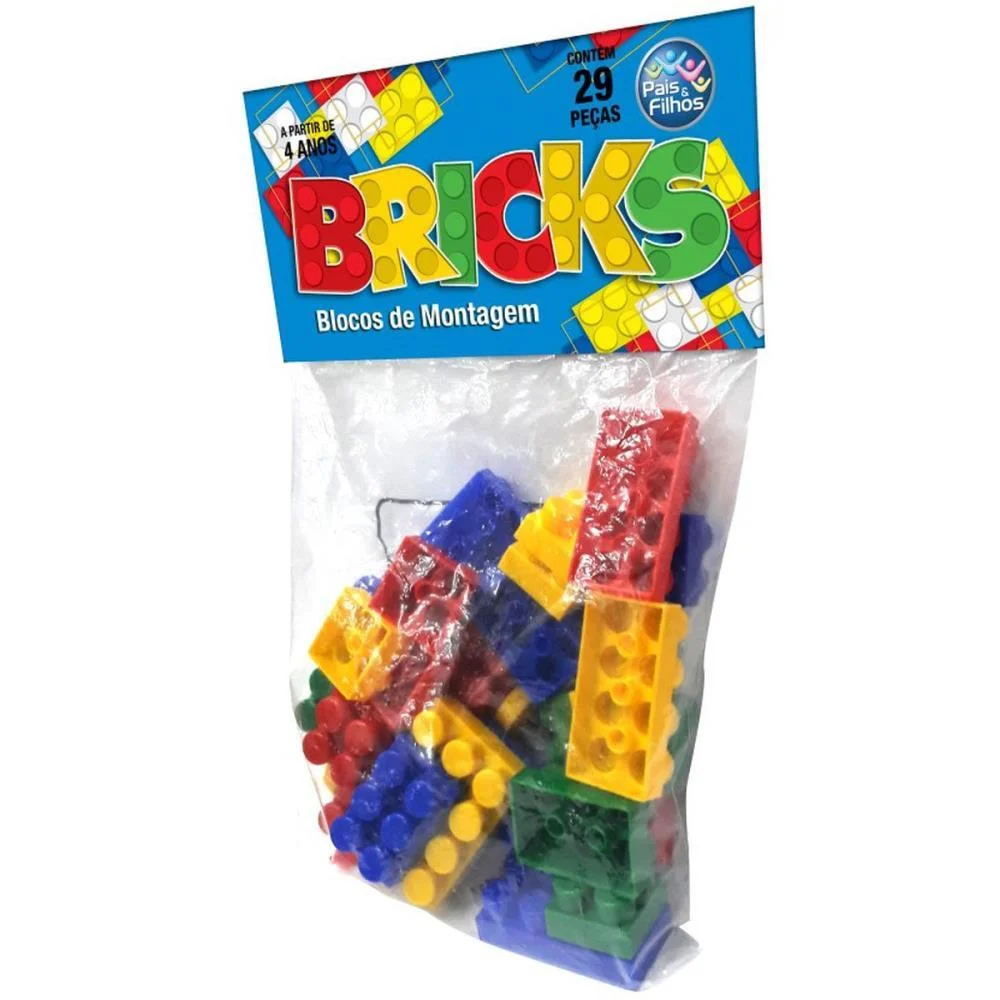 Brinquedo Para Montar Bricks Blocos De Montagem 29Pc Pais E Filhos - imagem 4