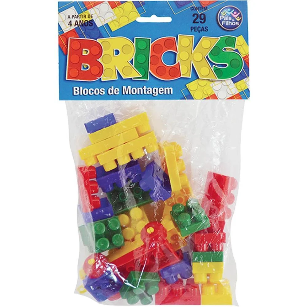 Brinquedo Para Montar Bricks Blocos De Montagem 29Pc Pais E Filhos - imagem 5