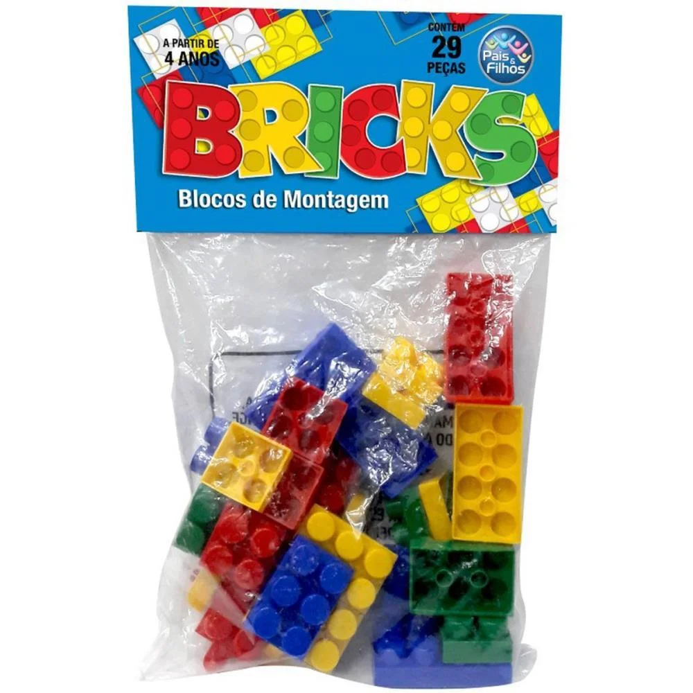 Brinquedo Para Montar Bricks Blocos De Montagem 29Pc Pais E Filhos - imagem 6