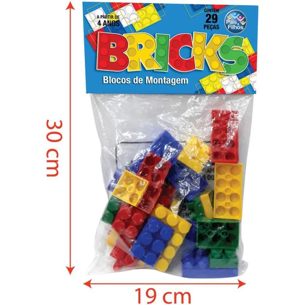 Brinquedo Para Montar Bricks Blocos De Montagem 29Pc Pais E Filhos - imagem 7