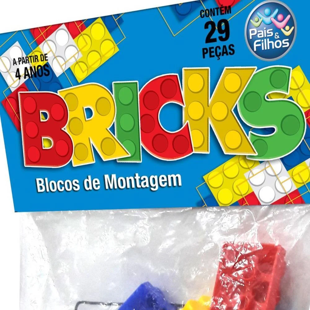 Brinquedo Para Montar Bricks Blocos De Montagem 29Pc Pais E Filhos - imagem 8