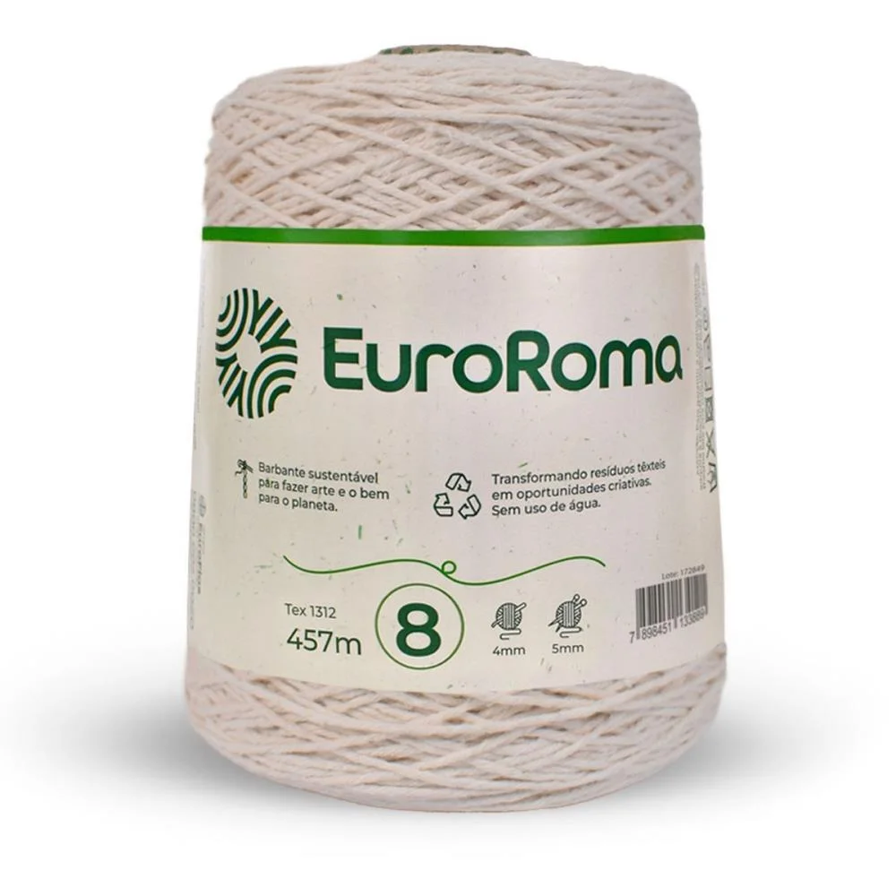 Barbante Cru 600G 4/8 Fios Rolo 457M Euroroma - imagem 3