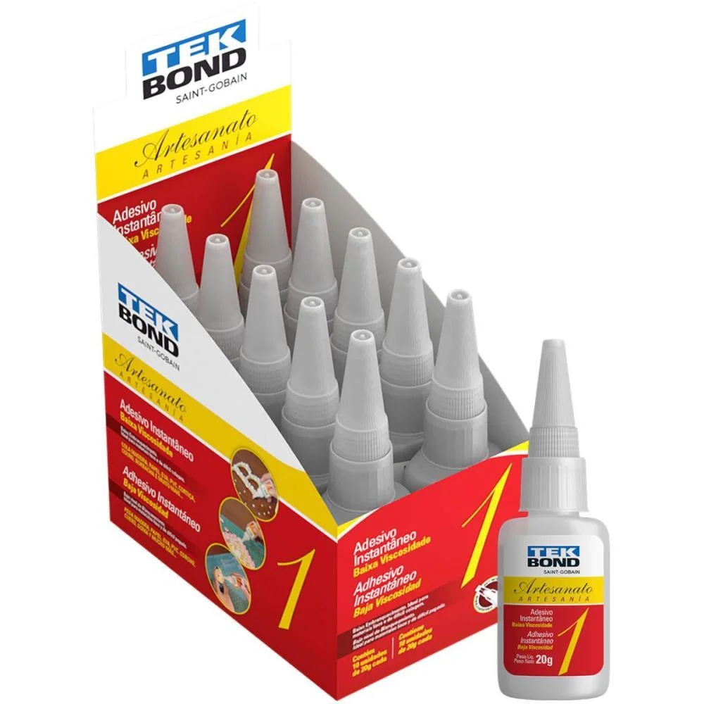 Cola Adesivo Instantâneo Artesanato 1 20G Tekbond (Cx.c/10) - imagem 3