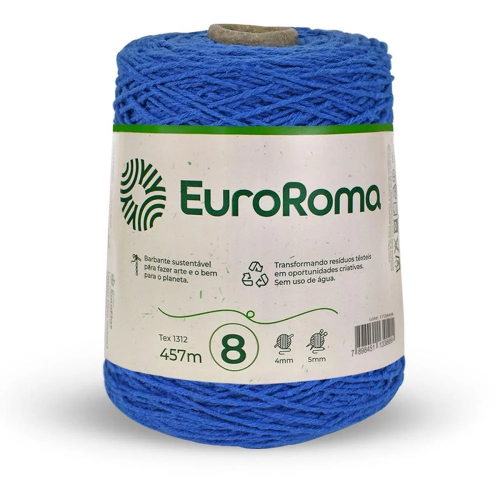 Barbante Colorido 600G 4/8 Fios 457M Azul Royal Euroroma - imagem 2