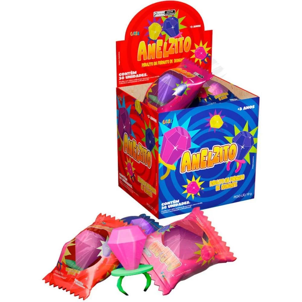 Doce Anelzito Pirulito Sabores (S) Colore C/ 30 Unidades - imagem 2