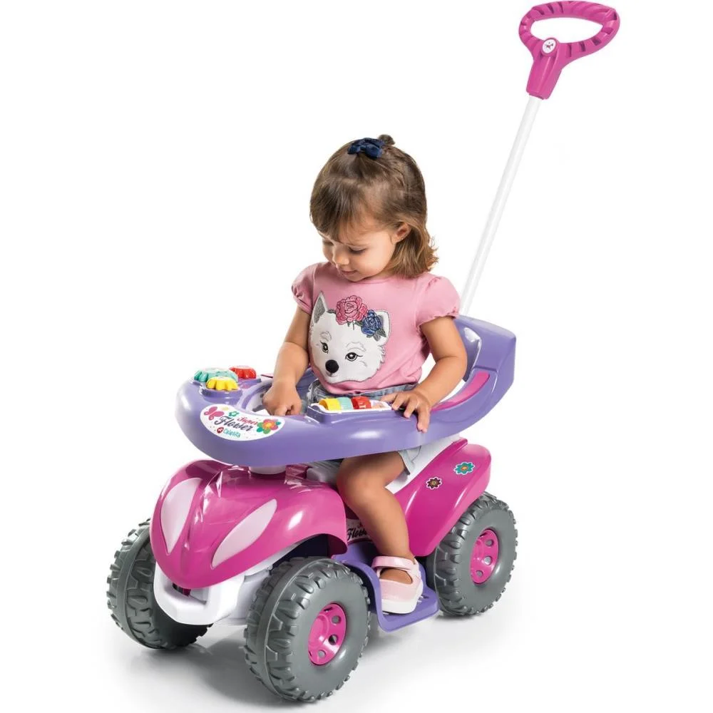 Veiculo Para Bebe Super Flower Fem. Completo Calesita - imagem 2