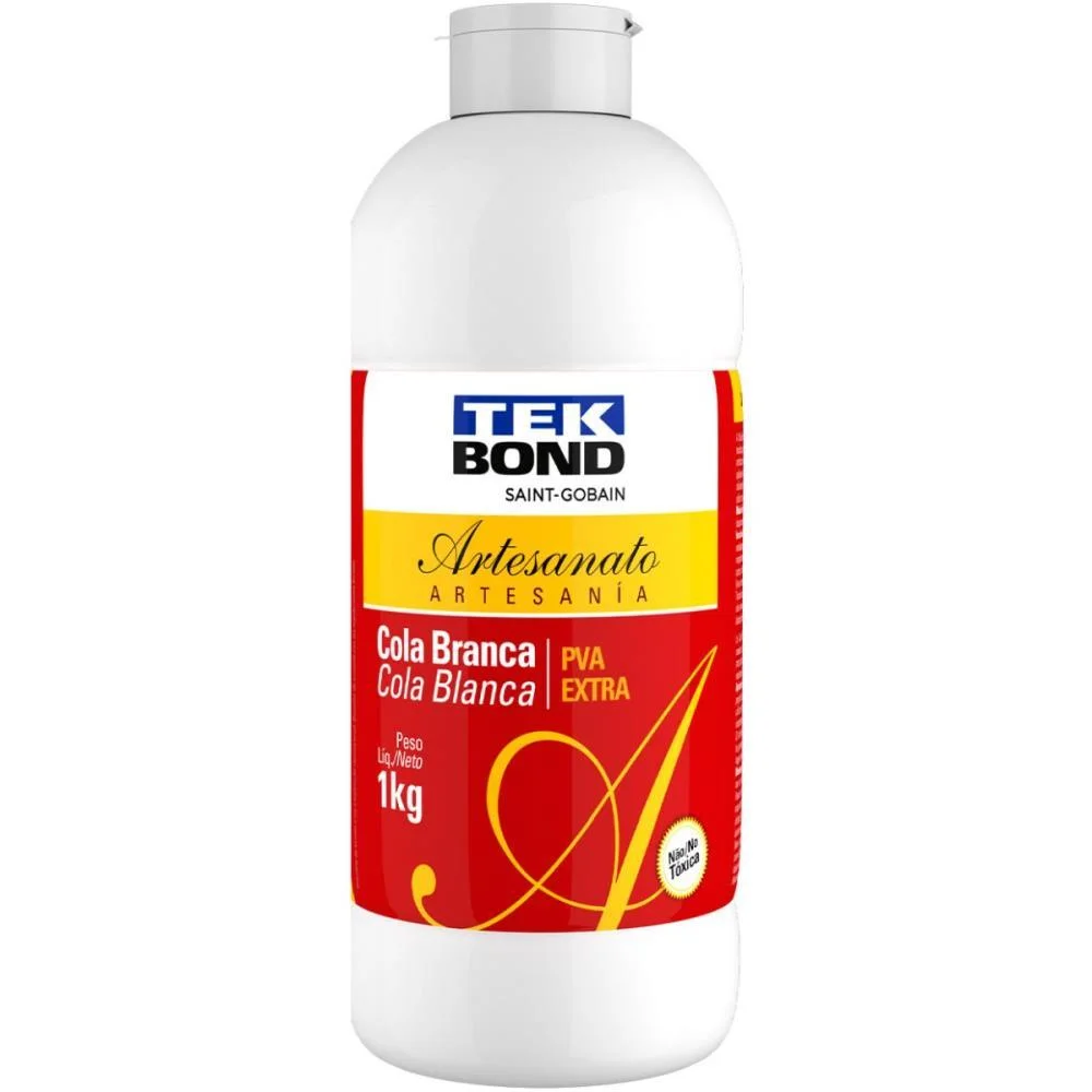 Cola Para Artesanato Branca Extra 1Kg Tekbond - imagem 2
