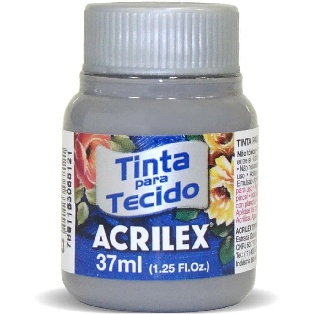 Tinta Para Tecido Fosca 37Ml Cinza Acrilex (Duzia) - imagem 2