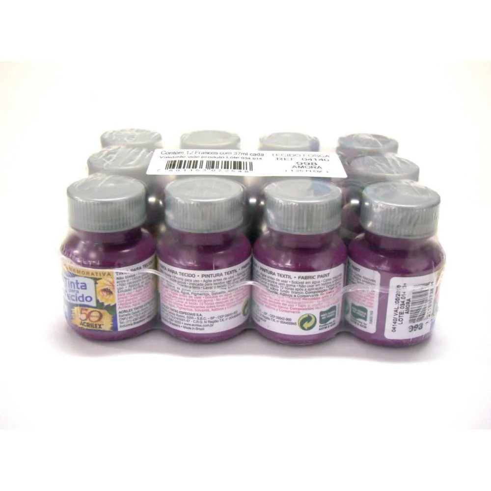 Tinta Para Tecido Fosca 37Ml Amora Acrilex (Duzia) - imagem 4