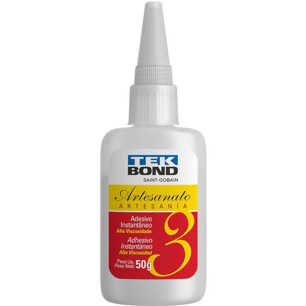 Cola Adesivo Instantâneo Artesanato 3 50G Tekbond (Cx.c/10) - imagem 3